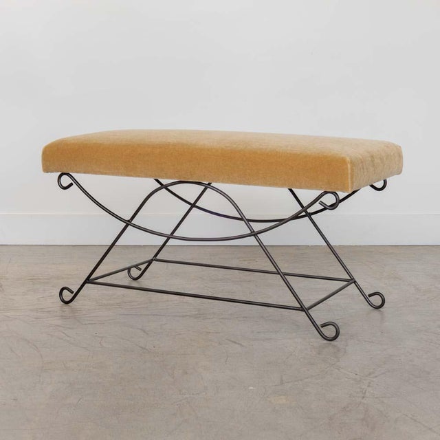 Panoplie Iron Loop Bench, Camel Mohair For Sale - Image 4 of 12