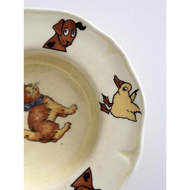 Vintage 1930s Mount Clemens Pottery Illustrated Dish With Cat For Sale - Image 9 of 9