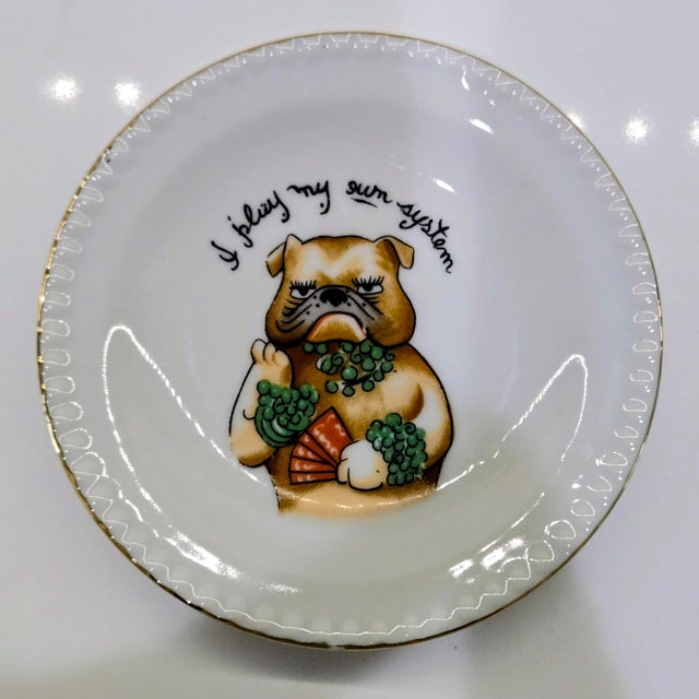 Ardalt Vintage Ardalt Japan Dogs Playing Cards Porcelain Plates, Set of 7 For Sale - Image 4 of 12