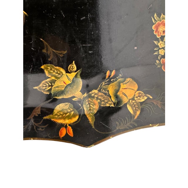 The Erina C. Aylward Barre(1903-1990) Vermont Hand-Painted Toleware Gallery Tray For Sale - Image 4 of 11
