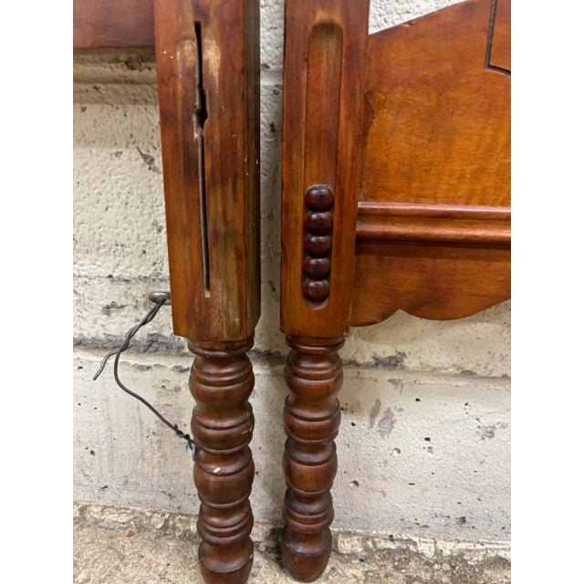 Brown Antique Twin Size Burled or Flame Mahogany Bed For Sale - Image 8 of 12