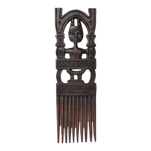Superb Vintage Lg African Ashanti Ghana Marriage Comb 16" H