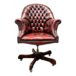 English Springvale Chesterfield Office Chair For Sale