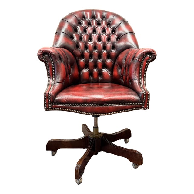 English Springvale Chesterfield Office Chair For Sale