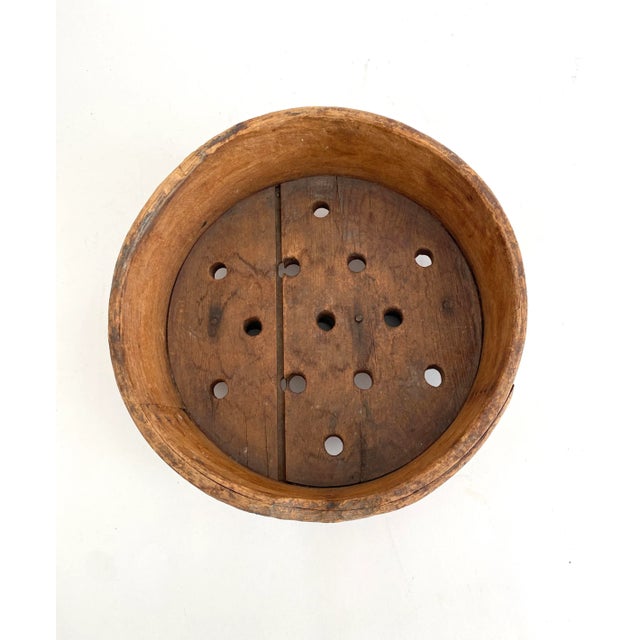 Wood Rare French Wood Faisselle Cheese Mold For Sale - Image 7 of 8