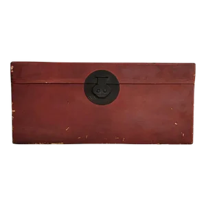 1900s Red Leather Antique Trunk