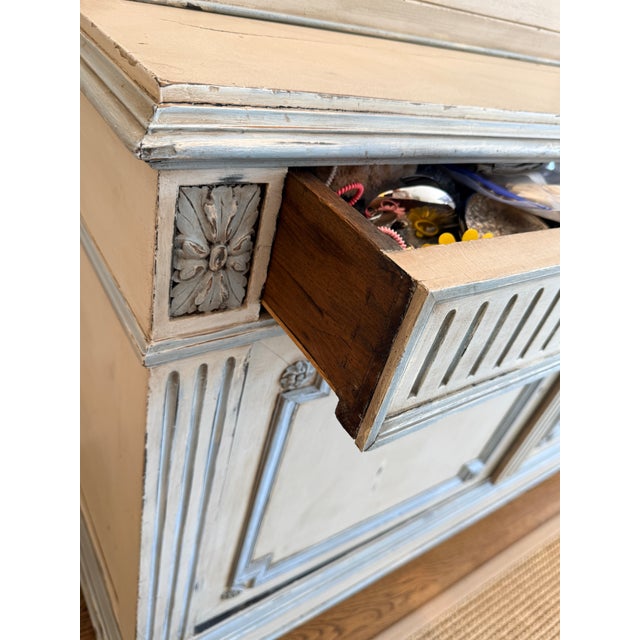 Antique French Hand Carved Painted Buffet À Deux Corps For Sale - Image 9 of 12