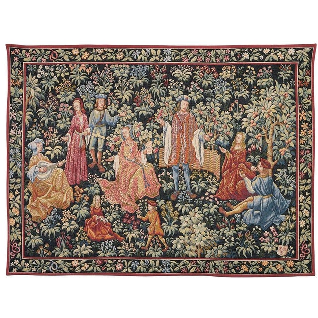 From a sixteenth Century tapestry, depicting the activities of aristocratic noble folk of the period, around 1500. All the...