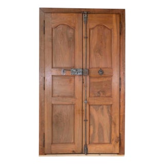 French 19th Century Double-sided Double-leaf Walnut Communication Door For Sale