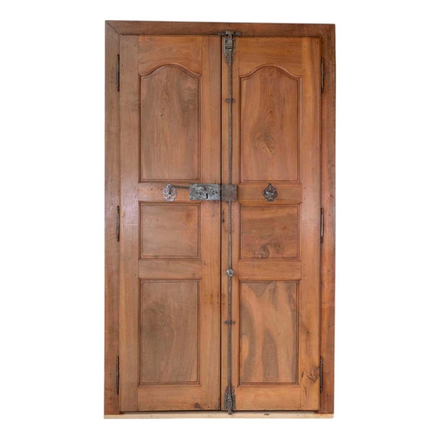 French 19th Century Double-sided Double-leaf Walnut Communication Door For Sale