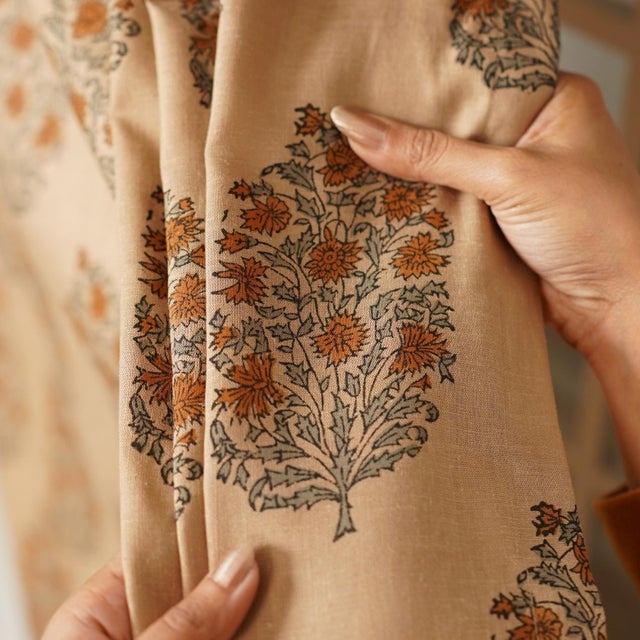 Textile Premium Colored Linen Window Curtain Light Filtering Decorative Single Panel Size 54"x29" Inch - Virat For Sale - Image 7 of 7