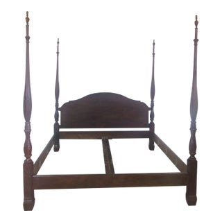 1980s Henredon King Size Poster Bed Mahogany For Sale