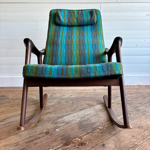 1960s Mid Century Modern High Back Rocker | Chairish