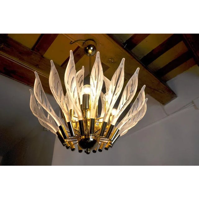 Vintage Floral Chandelier in Murano Glass from Venini, 1970 For Sale - Image 6 of 9
