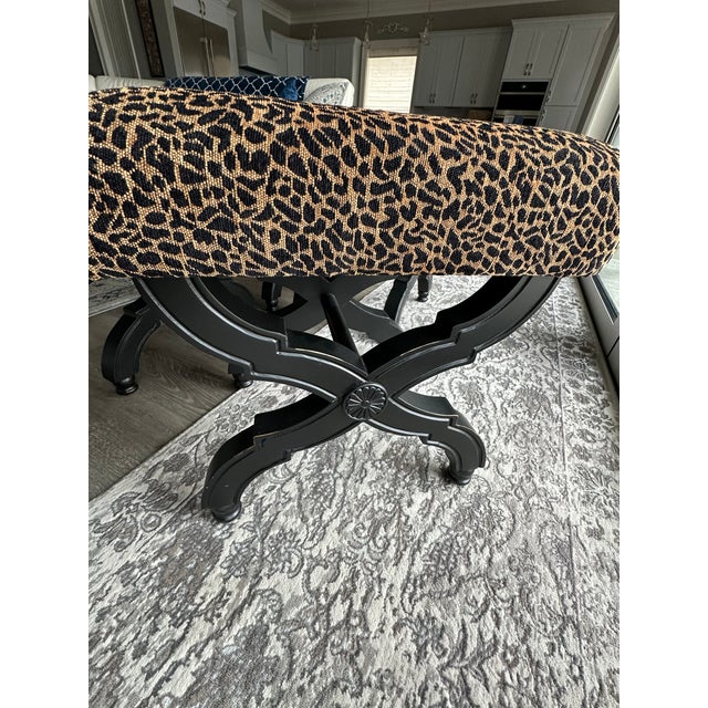 2010s Pair of Two Leopard Print Ottomans For Sale - Image 5 of 7