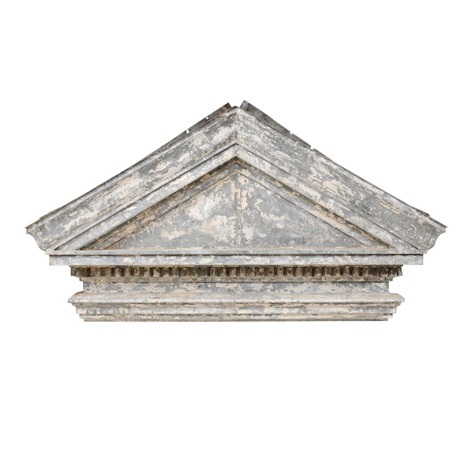 19th Century American Zinc Pediment With Dentil Molding Chairish