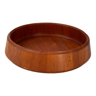 1960s Monumental 20” Scanform Handmade Teak Bowl For Sale