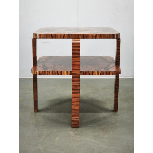 Art Deco Walnut 2-Tier Coffee Table, Former Czechoslovakia, 1930s For Sale - Image 11 of 13