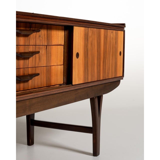 Brown Scandinavian Sideboard in Rosewood and Oak, 1960s For Sale - Image 8 of 12