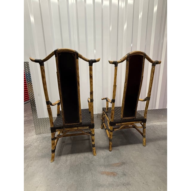 2000 - 2009 Chinoiserie Bamboo Chairs For Sale - Image 5 of 6