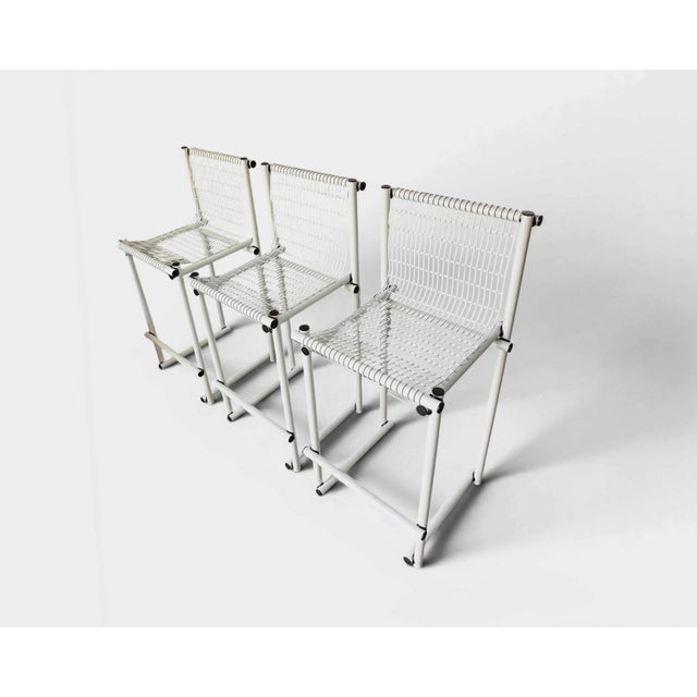 Modernist Italian White Steel Wire Counter Stools, 1970s, Set of 3 For Sale - Image 13 of 13