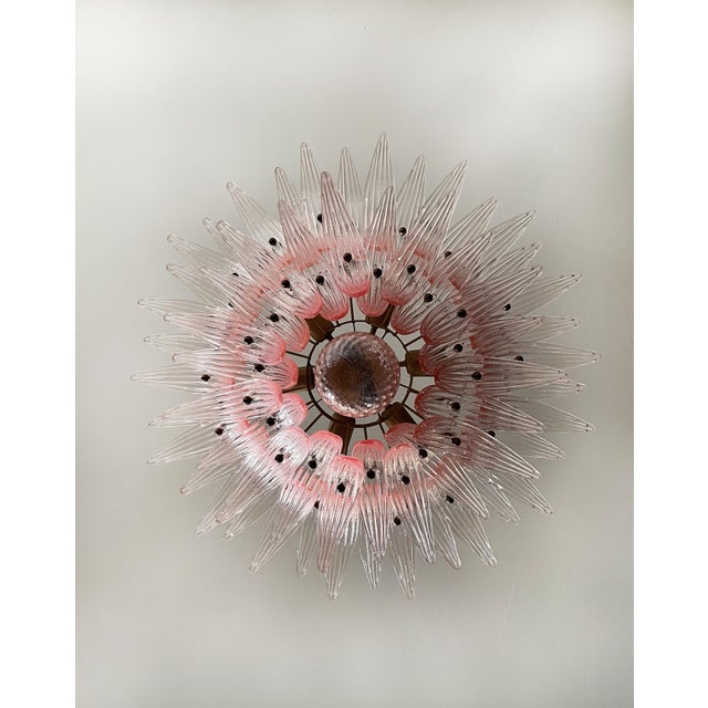 Murano Chandelier with Pink Palmette Glasses, 1990s For Sale - Image 11 of 18