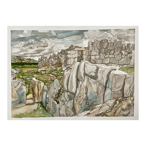 Philip Pearlstein, American Modernist Sacsahuaman Landscape Aquatint Etching Philip Pearlstein, 1979