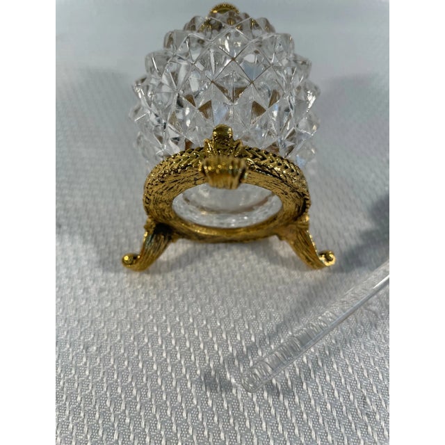 Vintage French Style Ormolu and Cut Crystal Perfume Bottle For Sale - Image 6 of 12