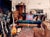 Iconic American Ralph Lauren oversized sofa with pinstripes on forest green velvet upholstery fabric, mahogany scroll...