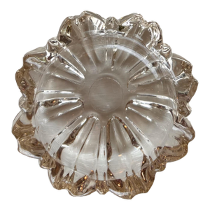 Vintage Personal Pocket Ashtray Crystal Glass With Faint Pinkish Hue. Circa 1940- 1950