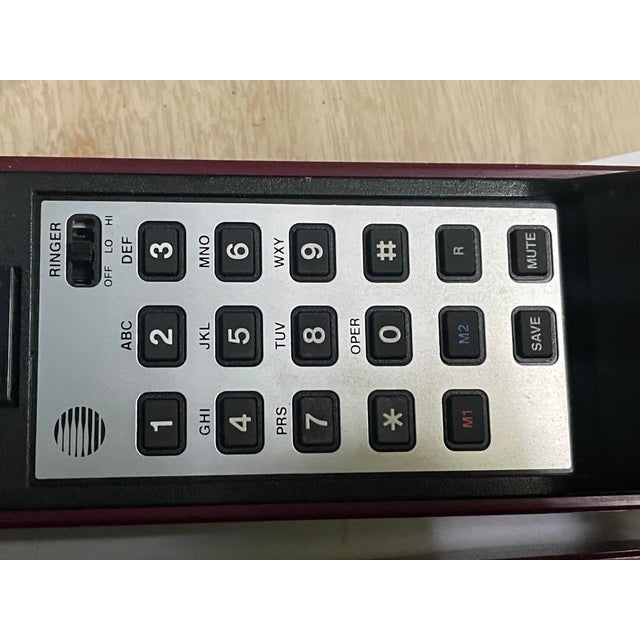 Burgundy Western Electric At&t Touch-a-Matic 300 Telephone Phone Burgundy Desk '80's MCM For Sale - Image 8 of 12