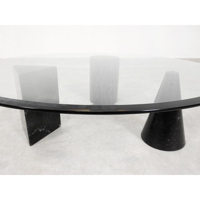 Vintage Italian Marble and Glass Coffee Table, 1970s For Sale - Image 11 of 18