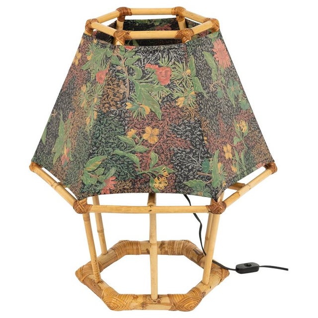 Midcentury Modern Table Lamp in Rattan and Bamboo, 1970s For Sale - Image 15 of 15