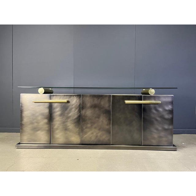 Vintage Brass Credenza attributed to Belgochrom, 1980s For Sale - Image 13 of 14