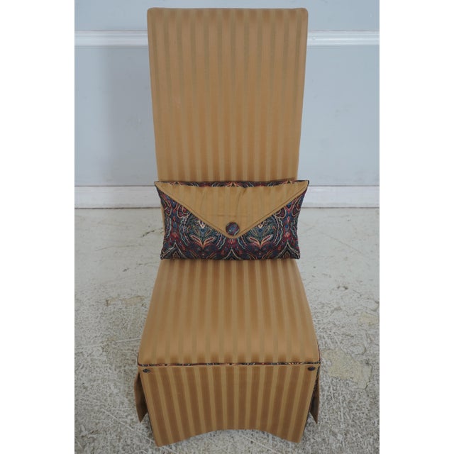 Age: Approx: 20 Years Old Details: High Quality Construction Striped Upholstered Fabric Custom Upholstery Traditional...