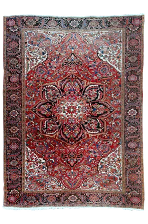 Antique Persian Heriz Rug - 9' 11" by 13' 1"