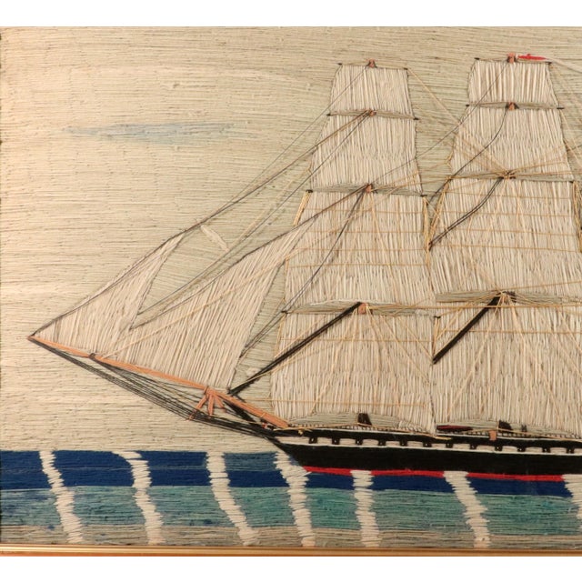 Textile British Woolwork: Sails of the Empire, a Full-Rigged Royal Navy Woolie For Sale - Image 7 of 12