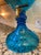 Metal Monumental Antique 19th Century Blue Cut Glass Brandy Decanter For Sale - Image 7 of 9
