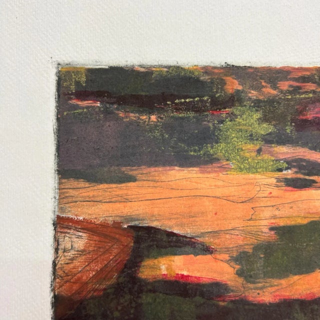 1990s June 1998 Art by Gina Kail Monoprint Scenic Abstract Landscape 6 For Sale - Image 5 of 9