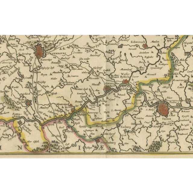 Antique Map of the Duchy of Luxembourg by De Wit, Amsterdam, 1680 For Sale - Image 9 of 11
