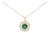 14K Yellow Gold Plated Sterling Silver Lab Grown Emerald and Baguette Diamond Sunburst Medallion Pendant Necklace For Sale