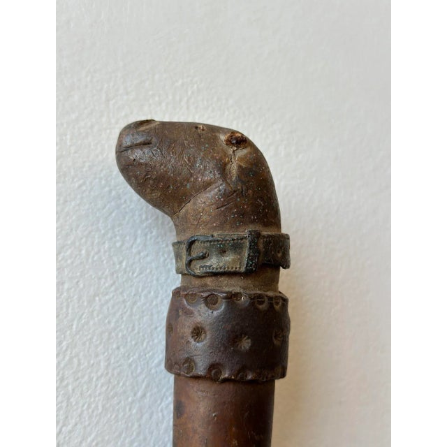 Antique Tooled Pizzle Leather Dog/Seal Riding Crop, Circa 19th Century For Sale - Image 9 of 12