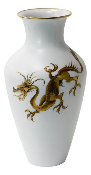 Vintage German Heinrich Porcelain Golden Dragon Vase, 1940s