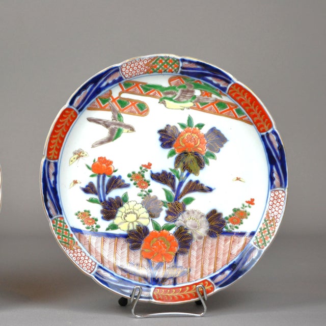 Ceramic Antique Japanese Imari Plates, Set of 2 For Sale - Image 7 of 14