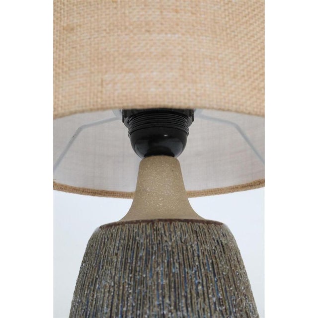 Handmade Ceramic Table Lamp with Jute Lampshade from Søholm, 1960s For Sale - Image 6 of 15