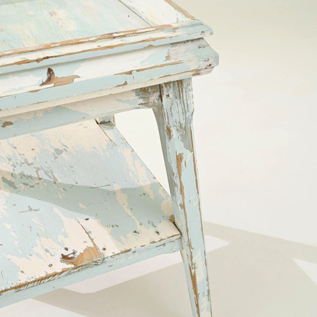 Blue 19th Century French Wood Patinated Side Table For Sale - Image 8 of 10