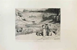 Gustave Courbet, Les Demoiselles de Village, Etching, 1870s