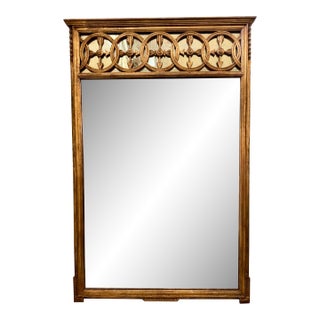 Vintage Neoclassical Giltwood Mirror With Antiqued Mirror Frieze For Sale