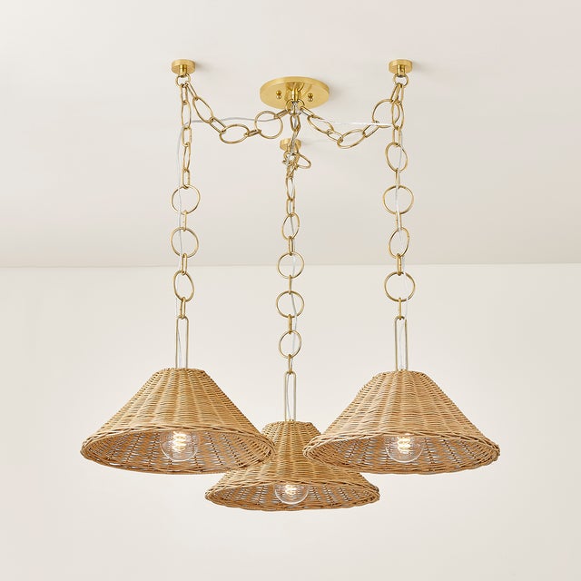 2020s Mitzi Dalia 38.5 in. 3 Light Chandelier in Aged Brass Finish For Sale - Image 5 of 8