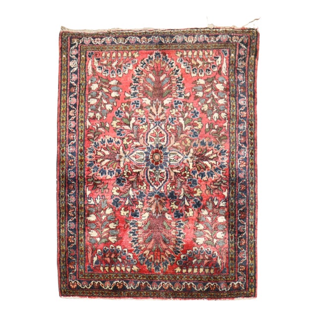 Antique Zabihi Collection Persian Sarouk Mat Rug For Sale